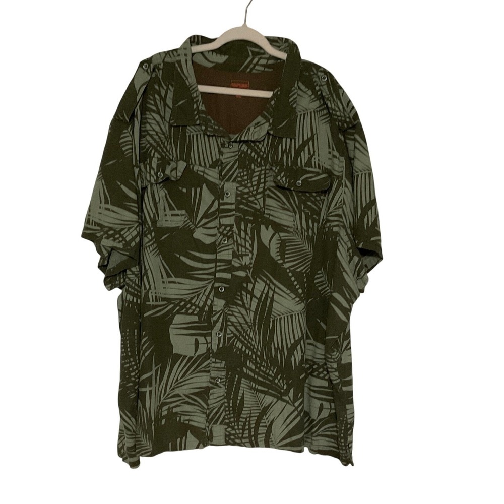 Boulder Creek Trading‎ Company Mens 7XL Palm Leaf Print S/S Button Down Shirt